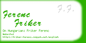 ferenc friker business card